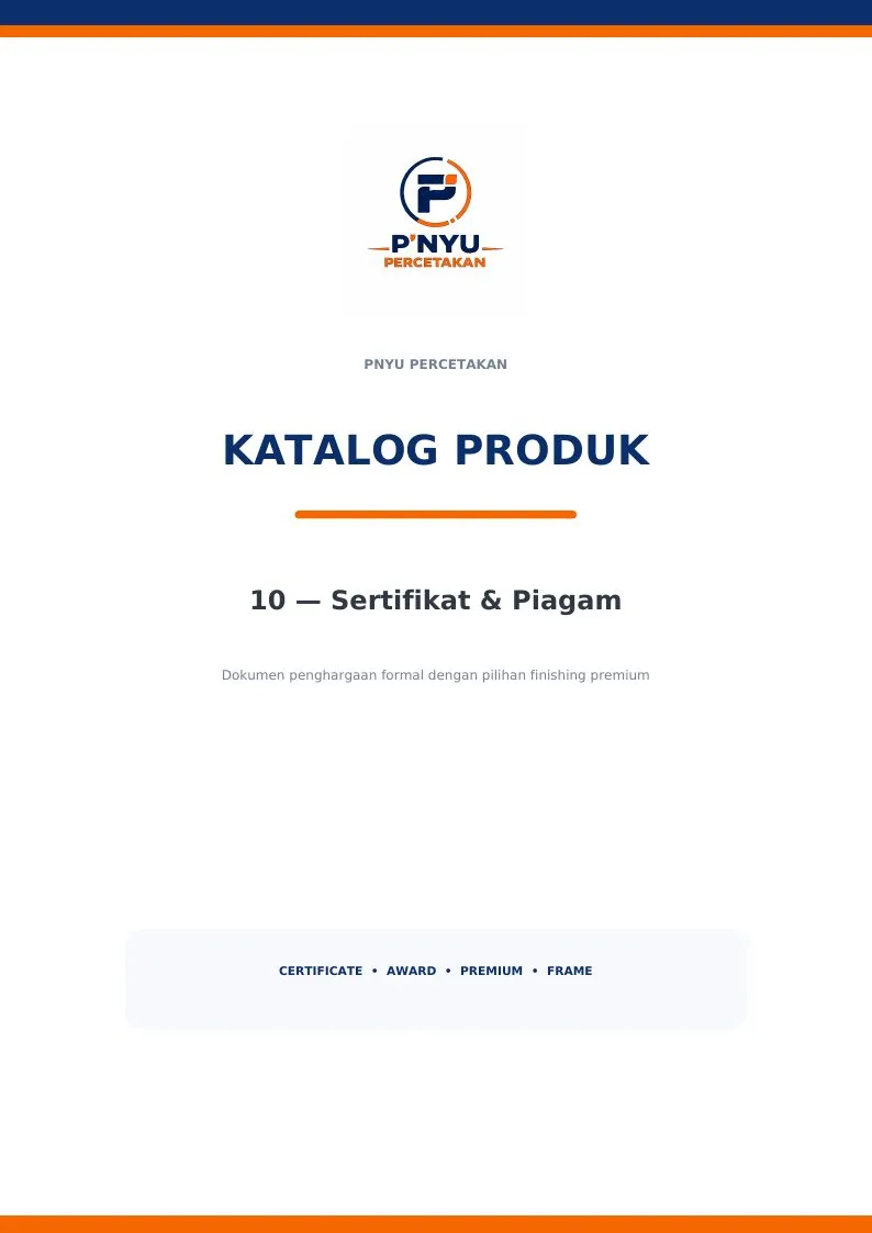 Katalog Sertifikat & Piagam