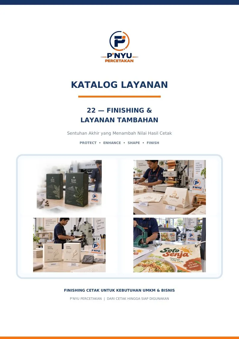 Katalog Finishing & Layanan Tambahan