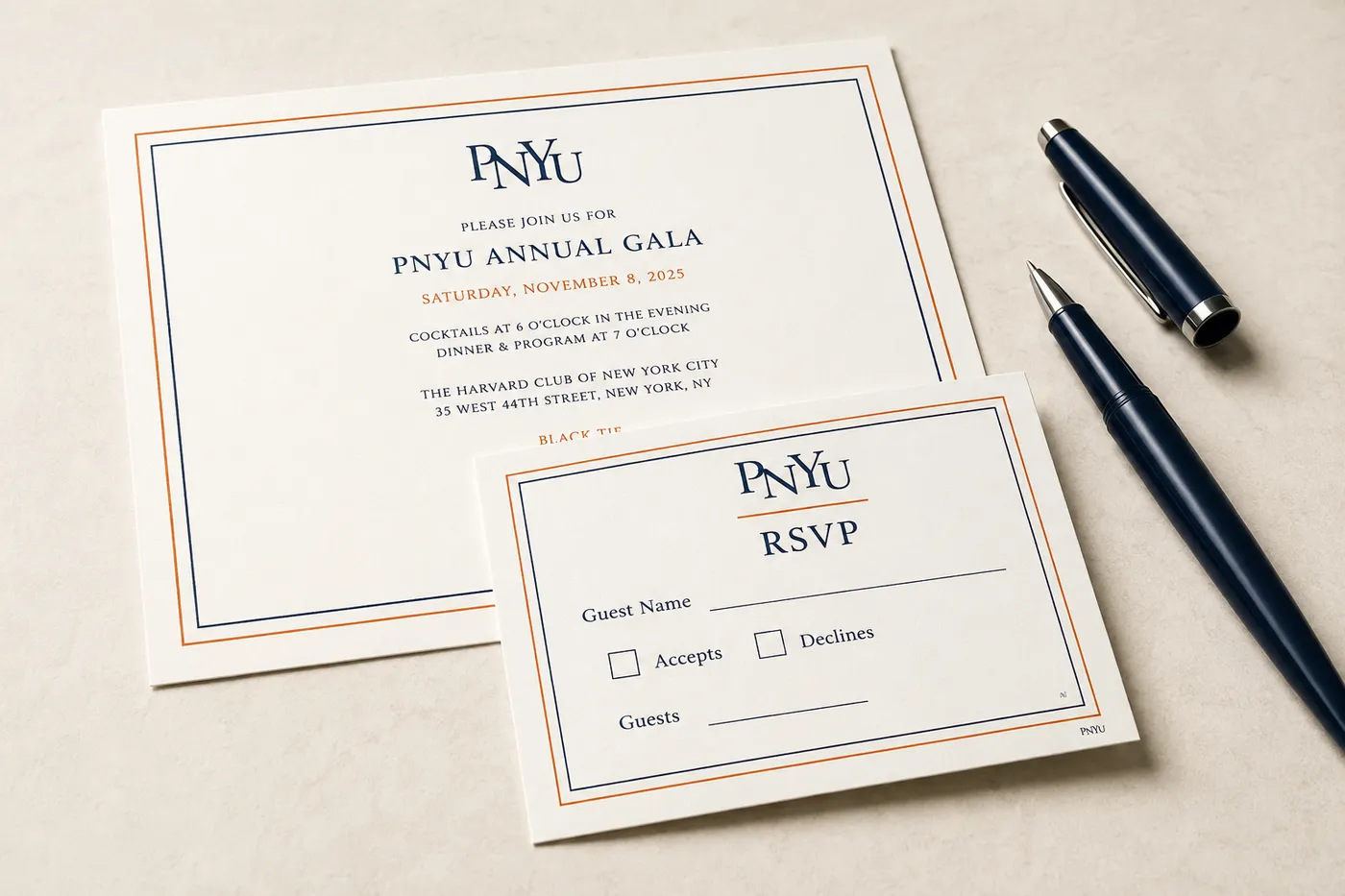 Mockup RSVP Card dari katalog PNYU