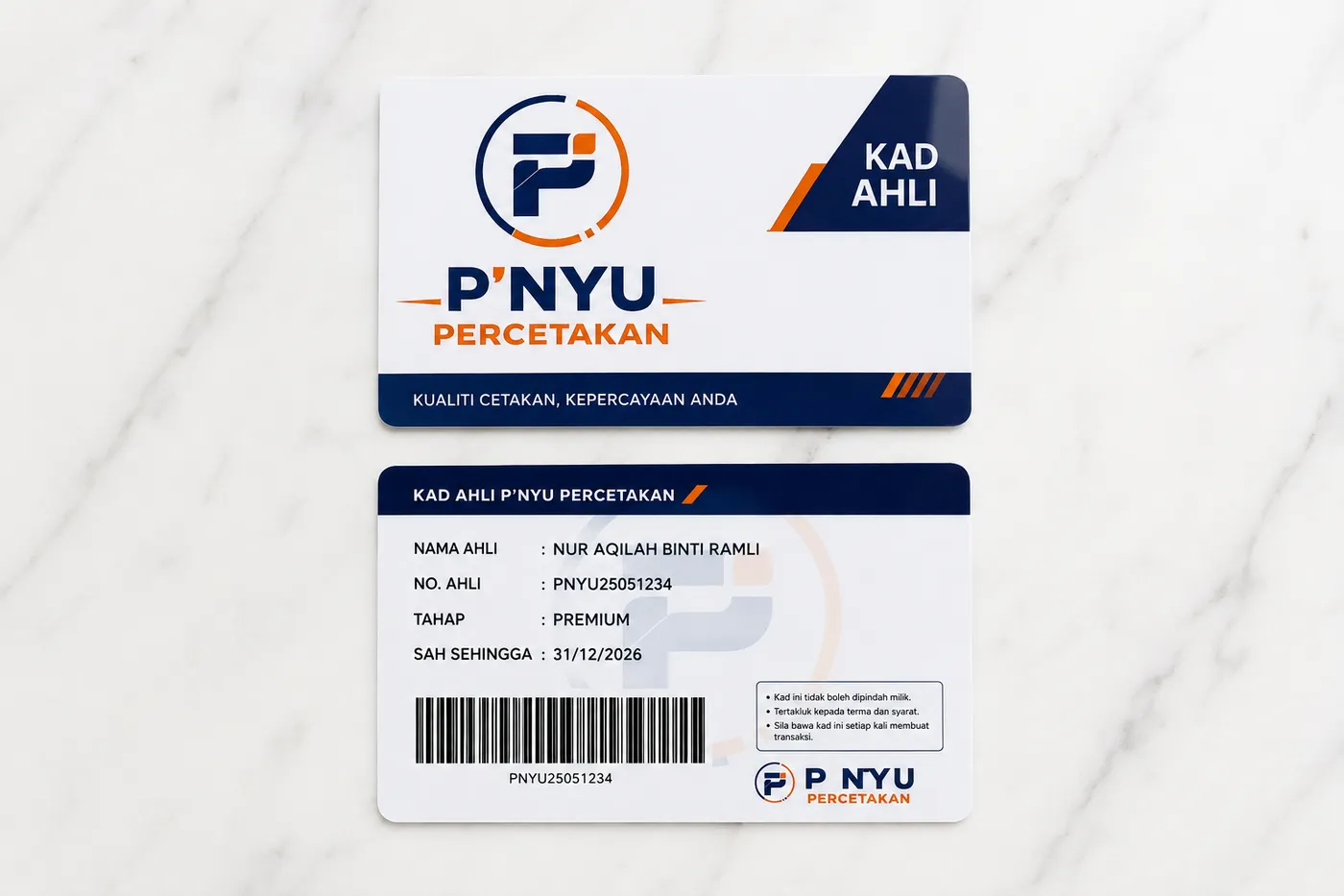 Kartu Member PVC