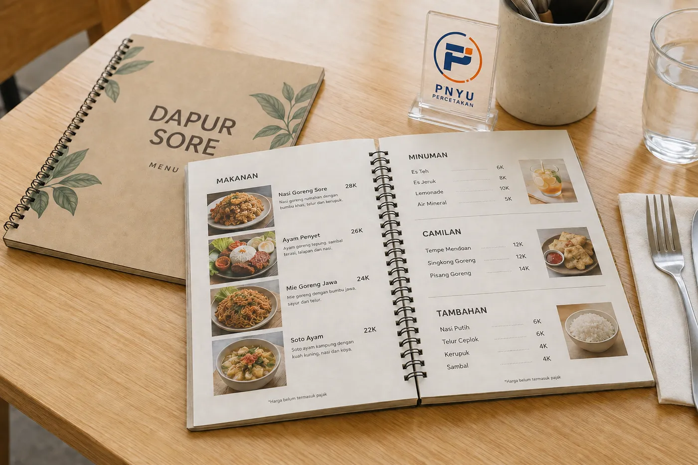 Mockup Buku Menu dari katalog PNYU