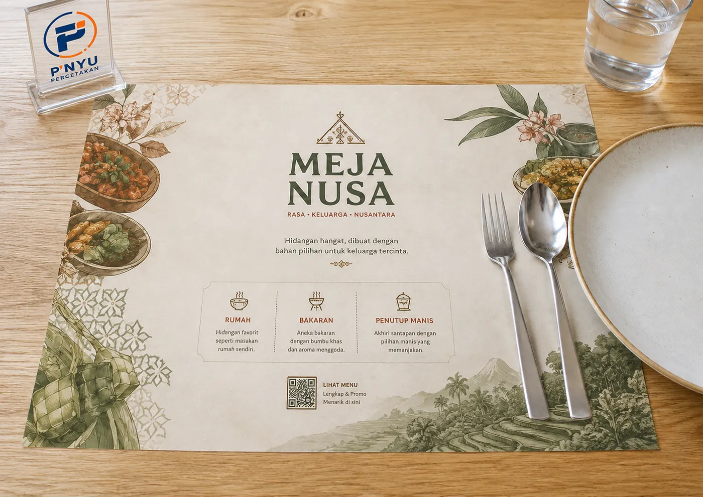Mockup Placemat dari katalog PNYU