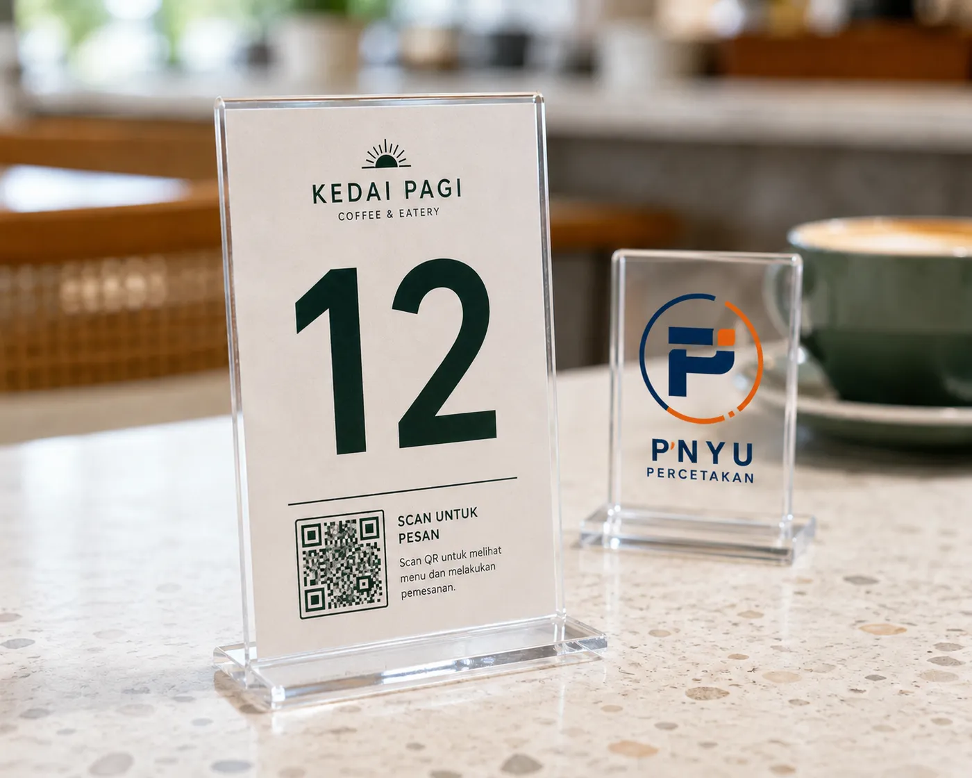 Mockup Nomor Meja dari katalog PNYU