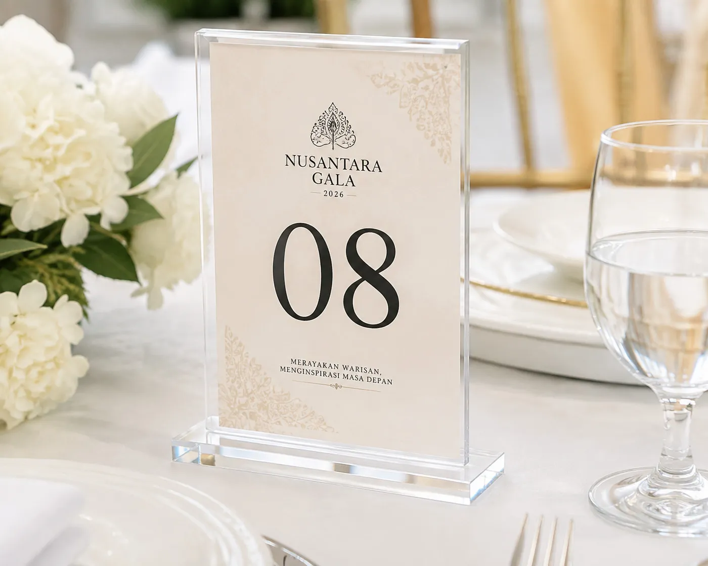 Mockup Table Number dari katalog PNYU