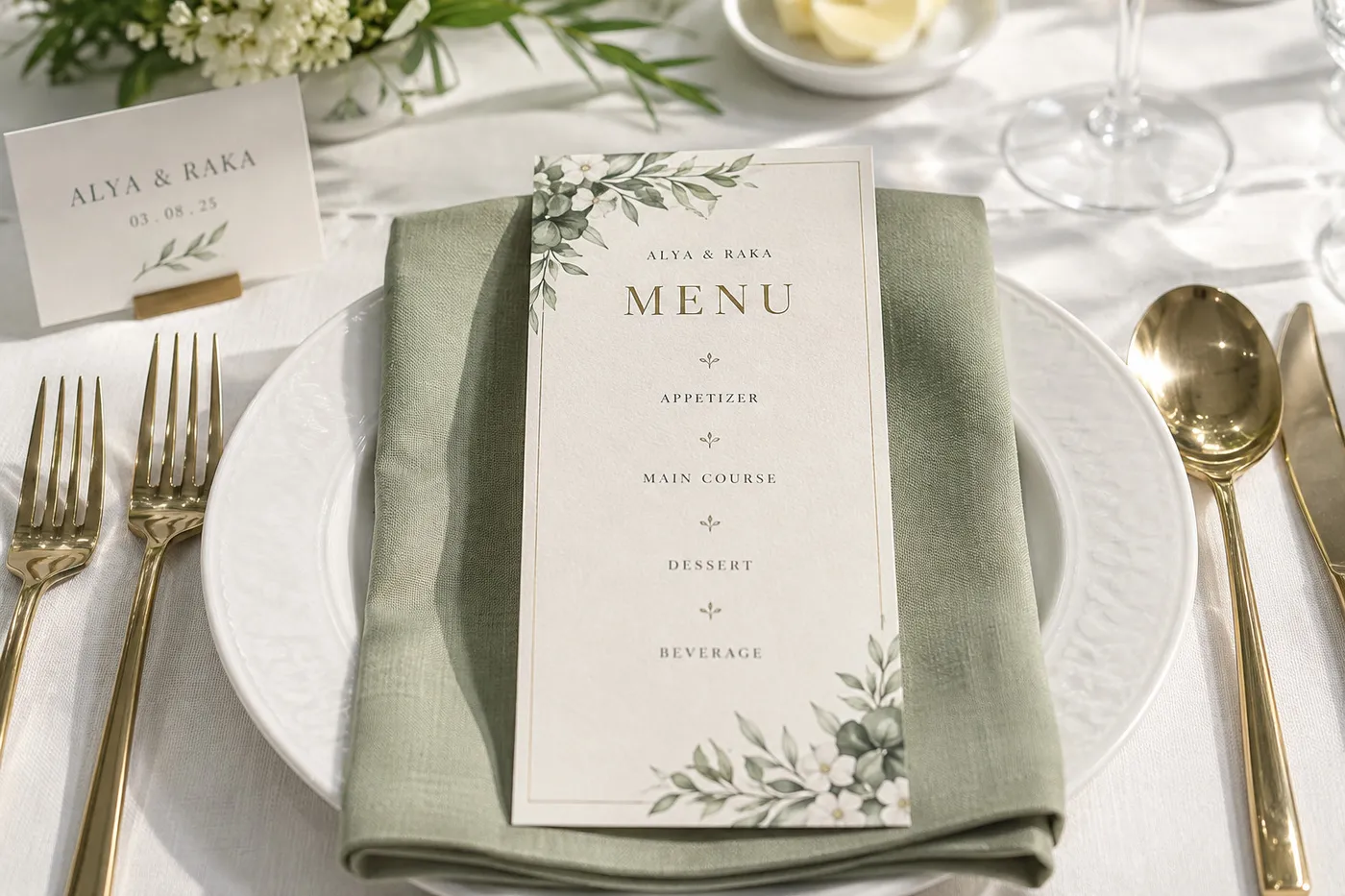 Mockup Wedding Menu dari katalog PNYU